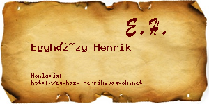 Egyházy Henrik névjegykártya