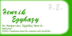 henrik egyhazy business card