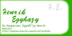 henrik egyhazy business card